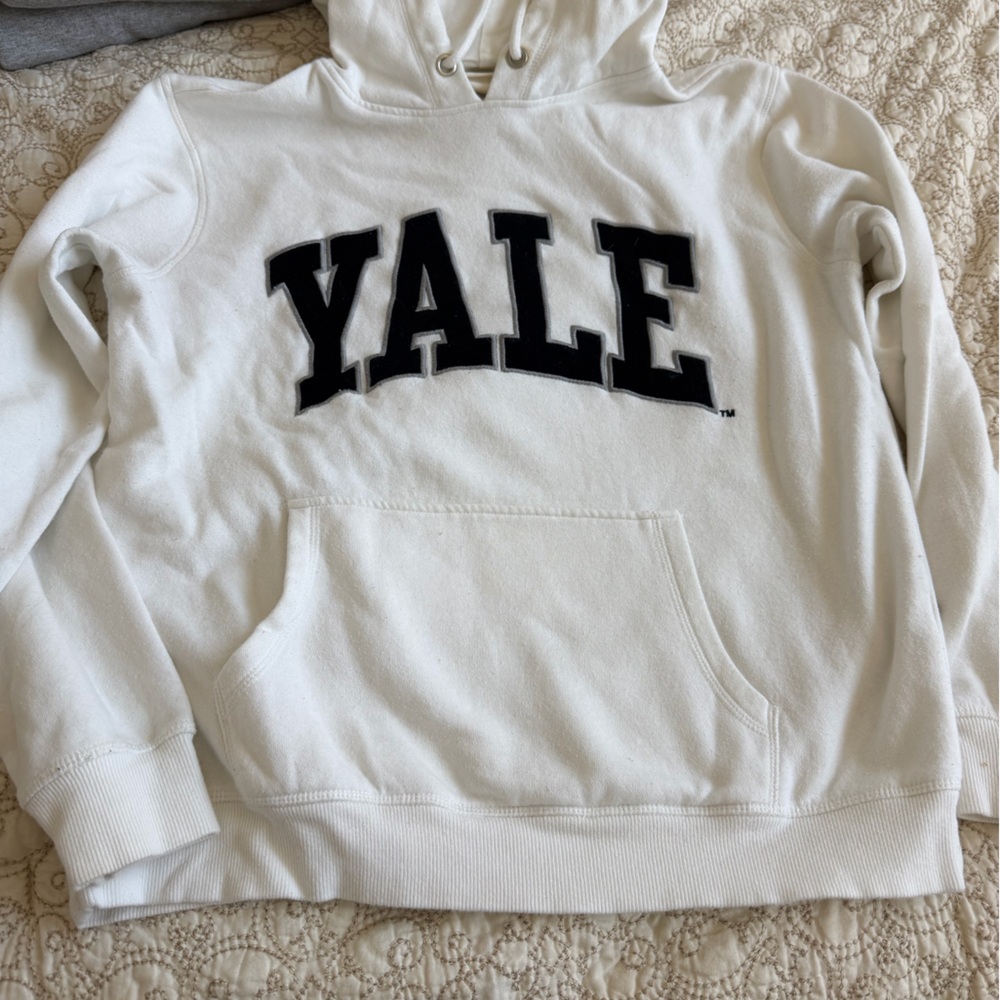 H&M Cream Hoodie with Blue YALE Tag